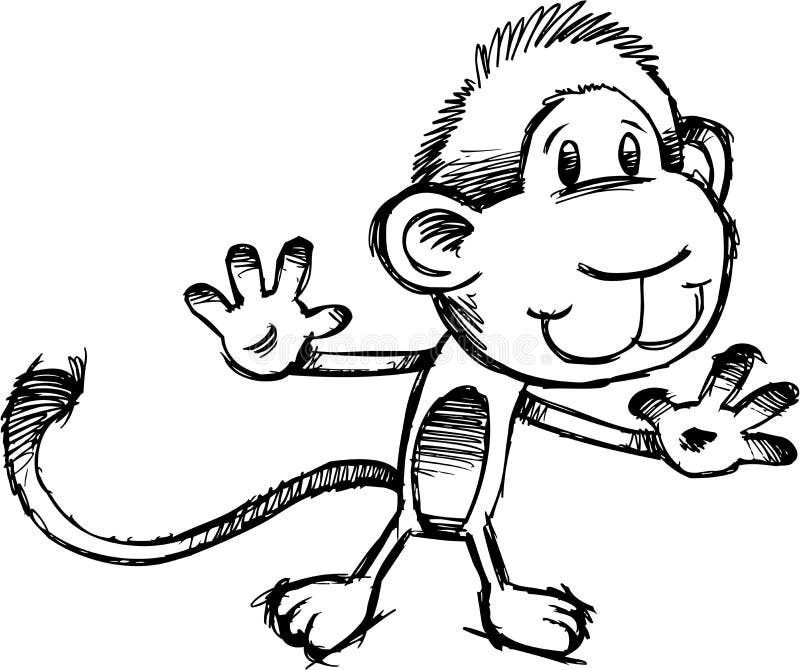 Małpiego safari szkicowy wektor ilustracji