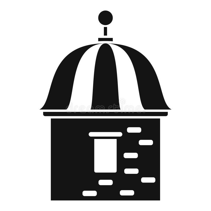 Mały budynek obserwatorium z kopułą w paskach do obserwacji gwiazd ilustracja wektor