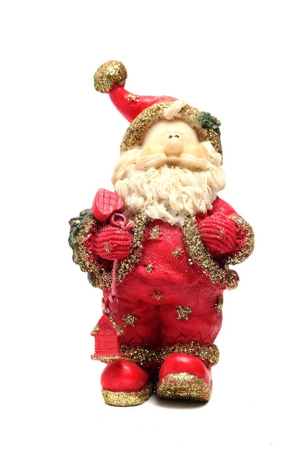 Mały ceramiczny Święty Mikołaj odizolowywał