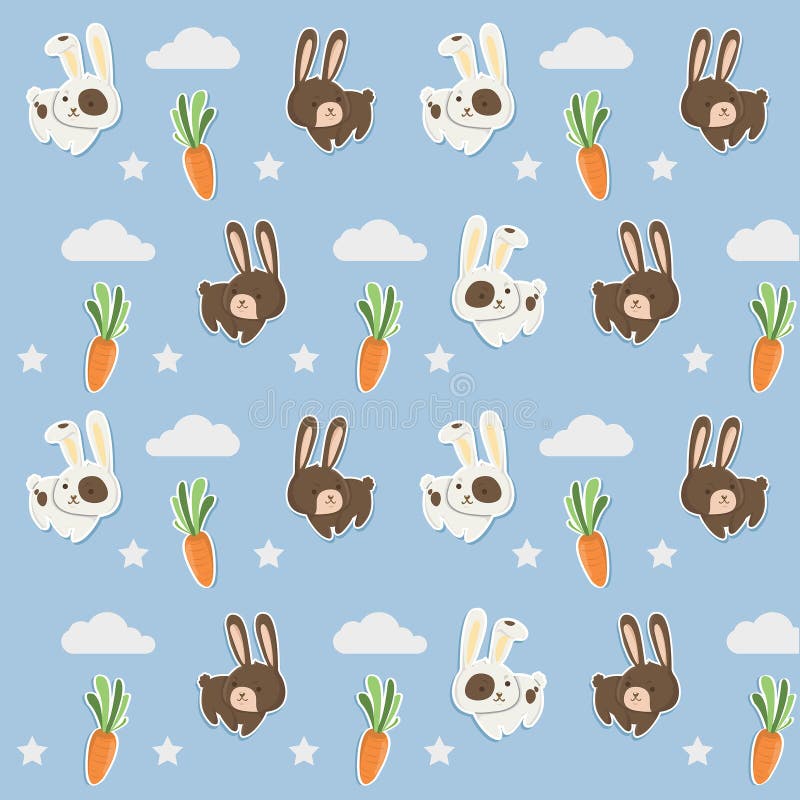 Mały cony wzór z ślicznymi marchewkami ilustracji Mały cony wzór z ślicznymi marchewkami ilustracji