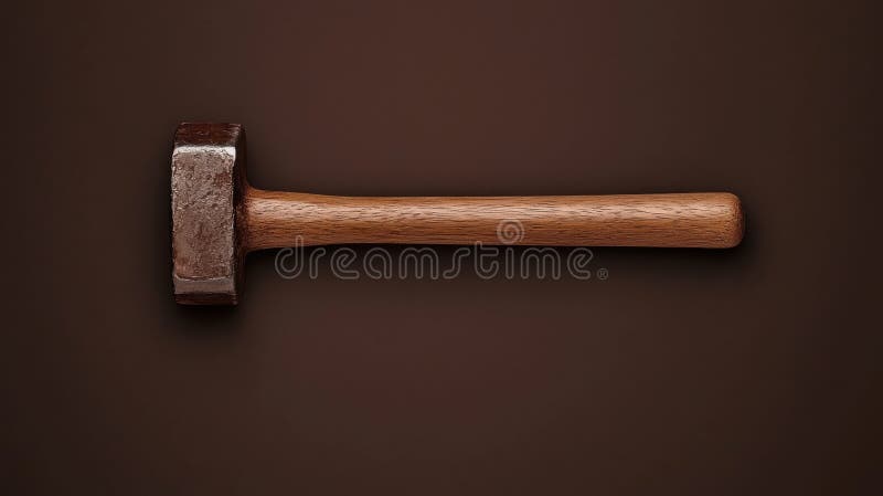 Małżec drewniany z metalową głowicą. zdjęcia royalty free