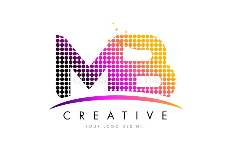 Bm b m letter logo with color block design Vector Image