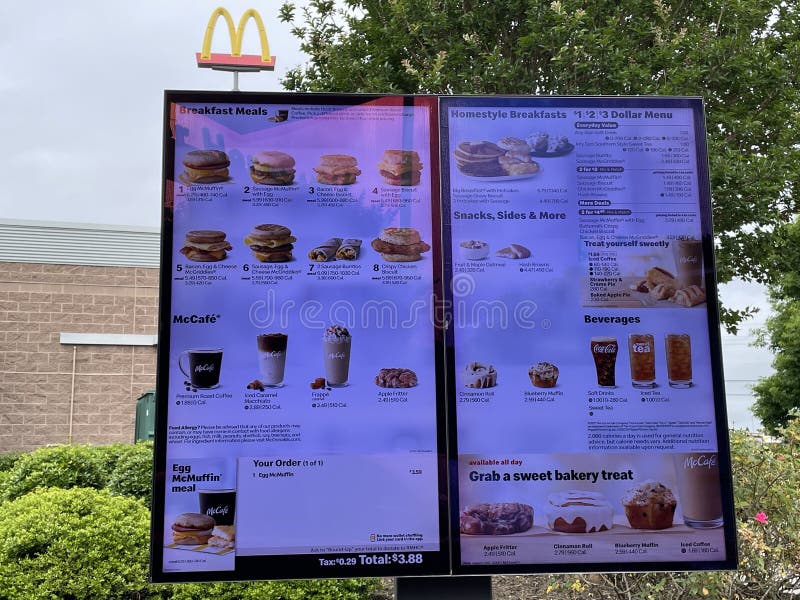 McDonald`s Drive Thru Menu Digital Sign Editorial Image Image of