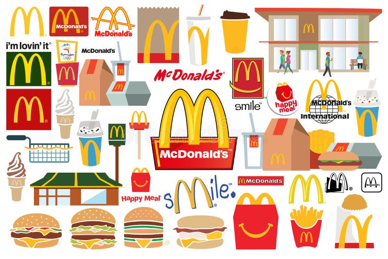 McDonald`s Logo and icons - vector illustration