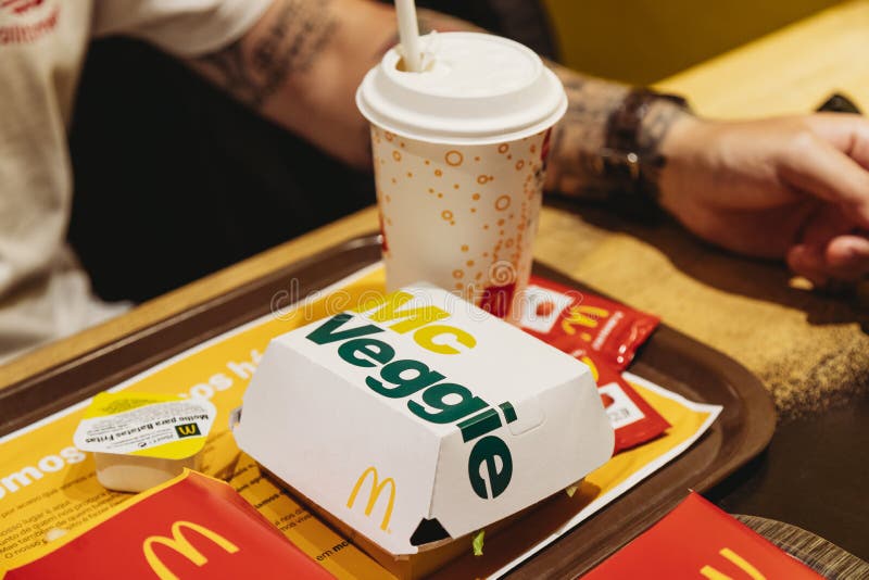 McDonald`s McVeggie Burger, French Fries and Coca Cola Editorial Stock ...