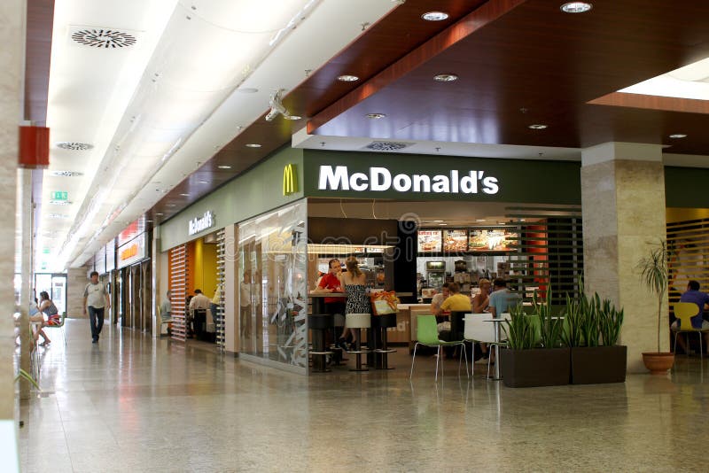 McDonald's Restaurant in mall stock photo