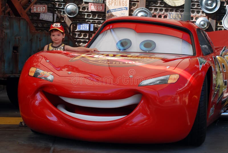 Detail of the Real Car from the Movie Cars, Lightning McQueen in Red Color  on the Race Track Editorial Photography - Image of michigan, lightning:  267624612