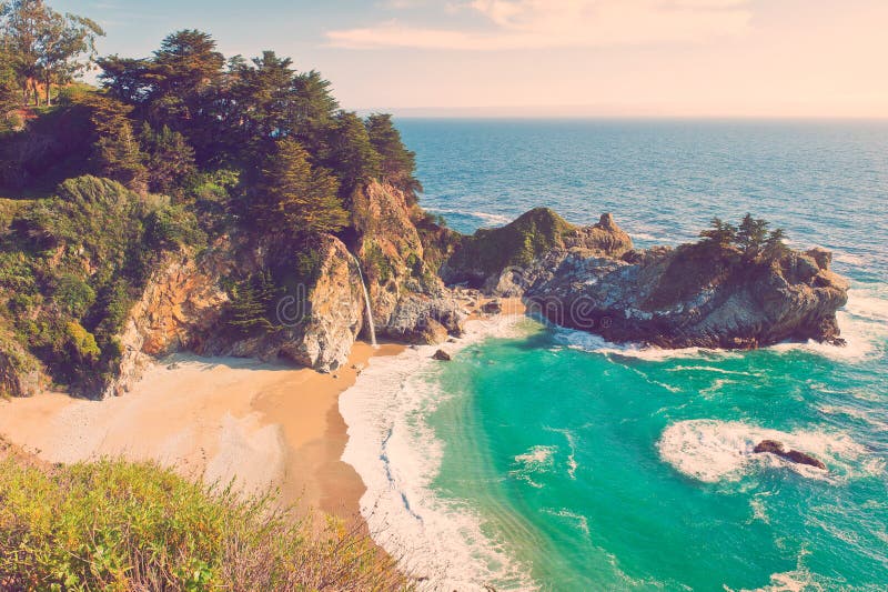 McWay WaterFall in Big Sur CA Stock Image Image of destinations