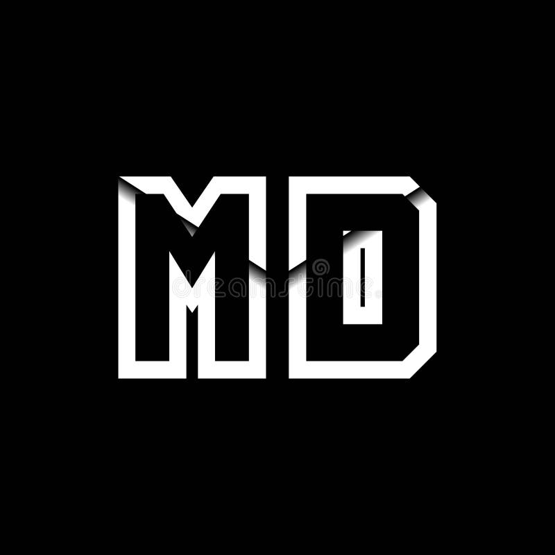 MD Monogram Envelope Shape Style vector illustration