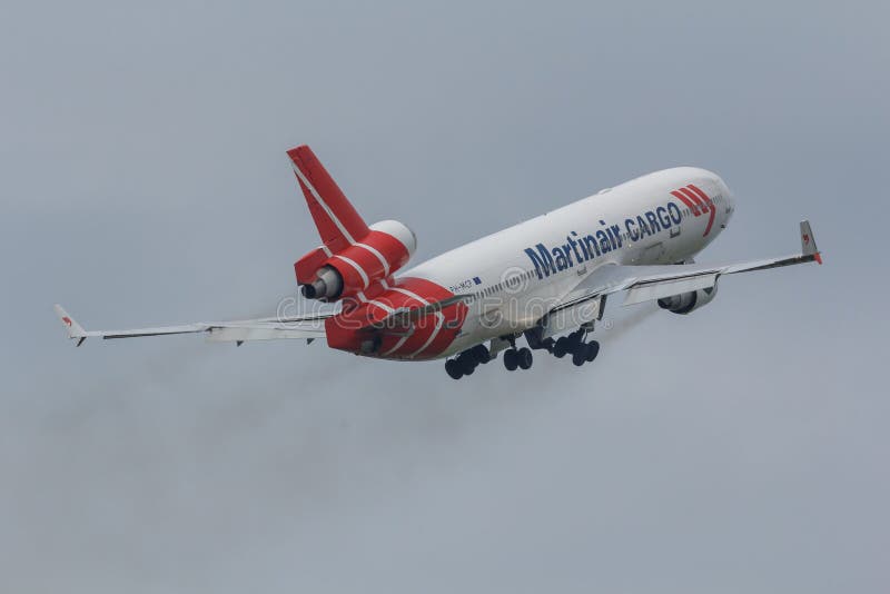 MD-11 PH-MCP of Martinair Cargo taking off. MD-11 PH-MCP of Martinair Cargo taking off