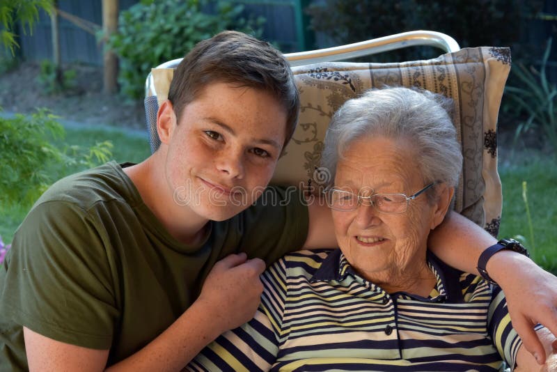 Granny And Young Boy