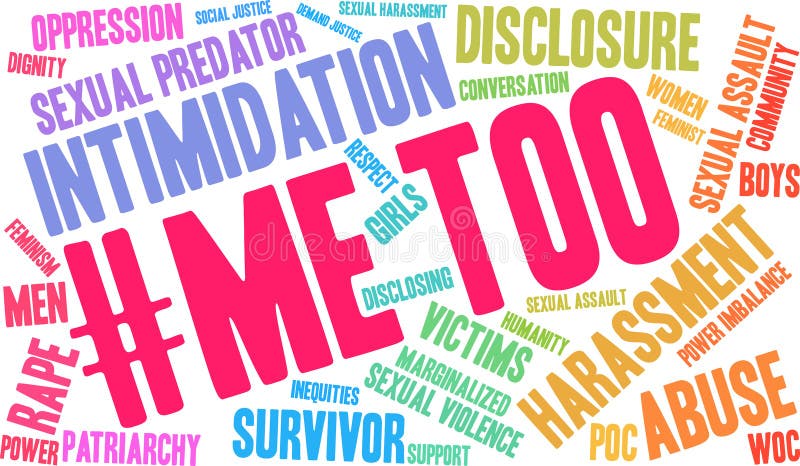 Me Too Word Cloud stock illustration