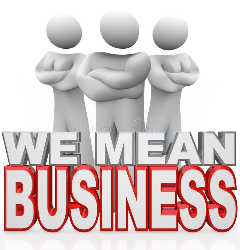 We Mean Business People Arms Crossed Serious Achievers royalty free illustration We Mean Business People Arms Crossed Serious Achievers royalty free illustration