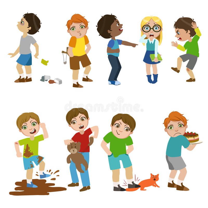 Mean Children Illustration stock vector. Illustration of style - 72537450