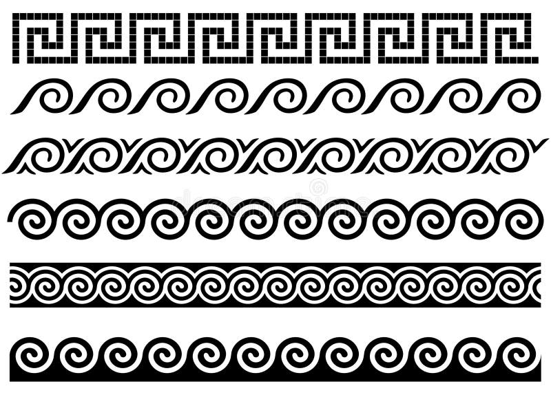 Meander and wave. Ancient Greek ornament. vector illustration Meander and wave. Ancient Greek ornament. vector illustration