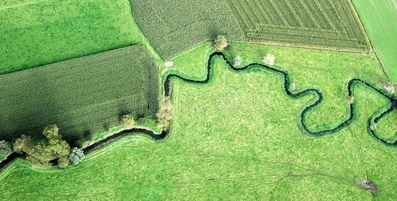 Meandering rzeki zdjęcia royalty free