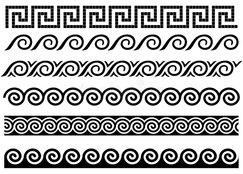 Meandro e onda. Ornamento do grego clássico.