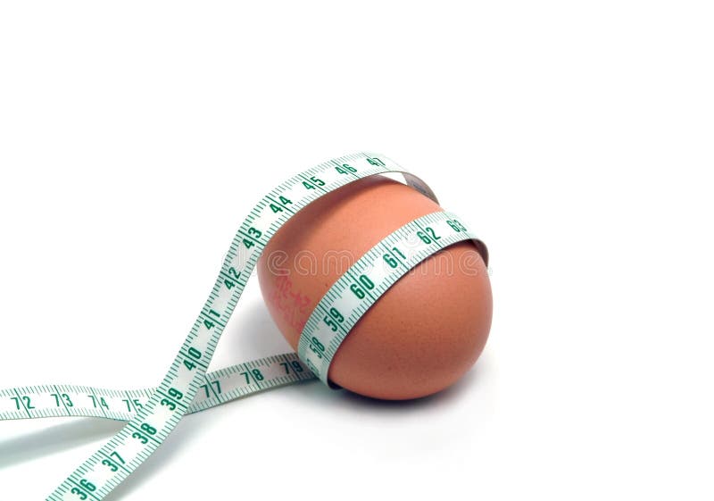 Measurement tape wrapped around the egg