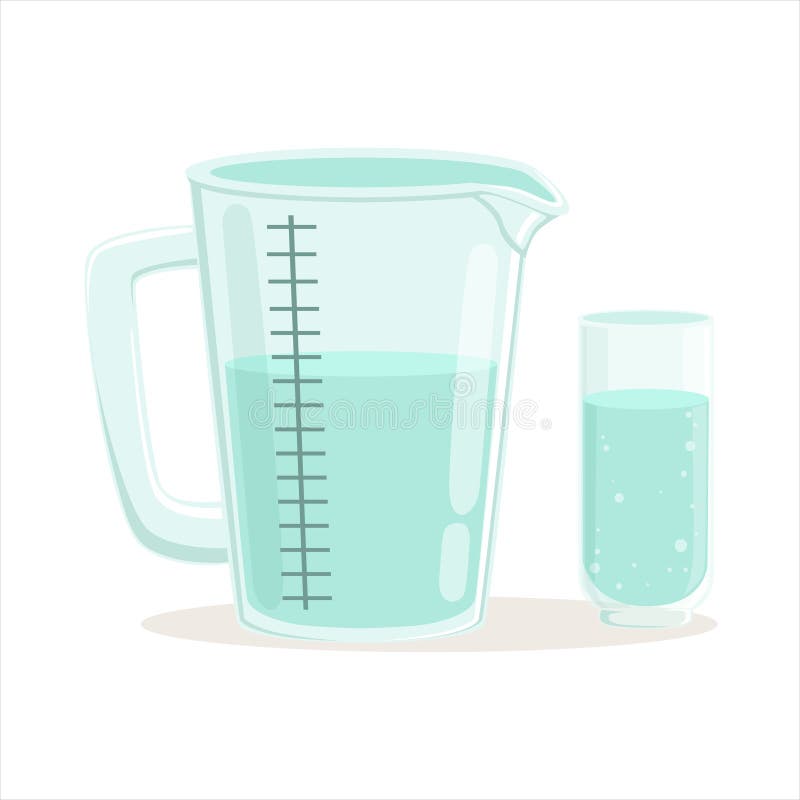 Measuring cup and glass kitchenware vector Illustration