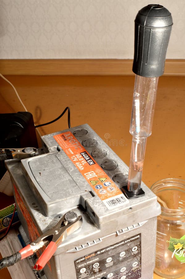 Measuring the Density of the Electrolyte of the Car Battery before