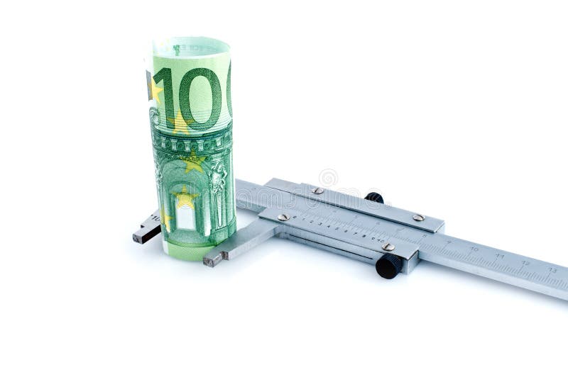 Measuring euro banknotes with calipers