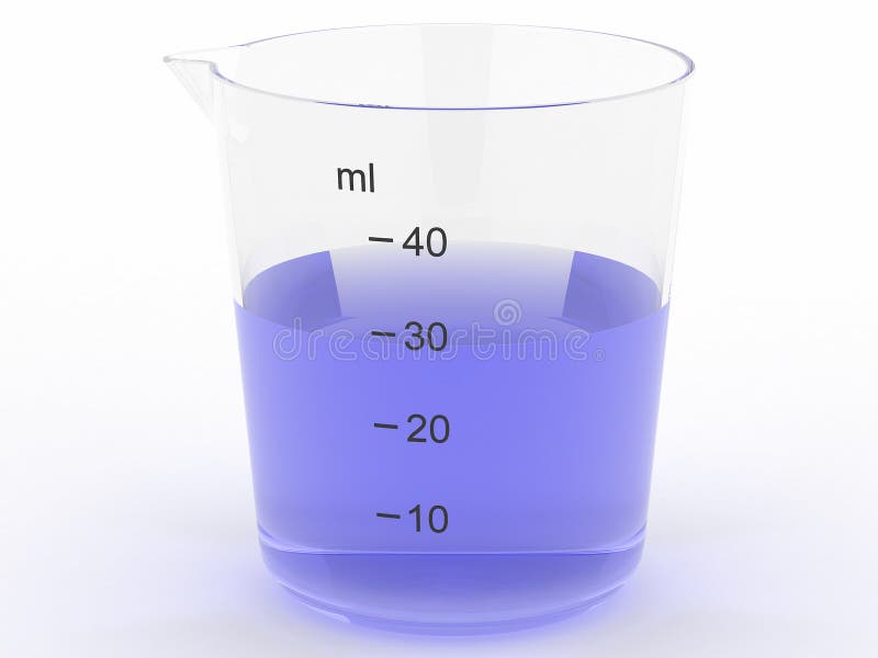 Measuring glass with blue liquid