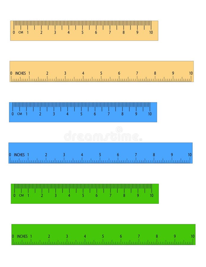 Measuring Length with Ruler.measurement in Centimeters and Inches Stock ...