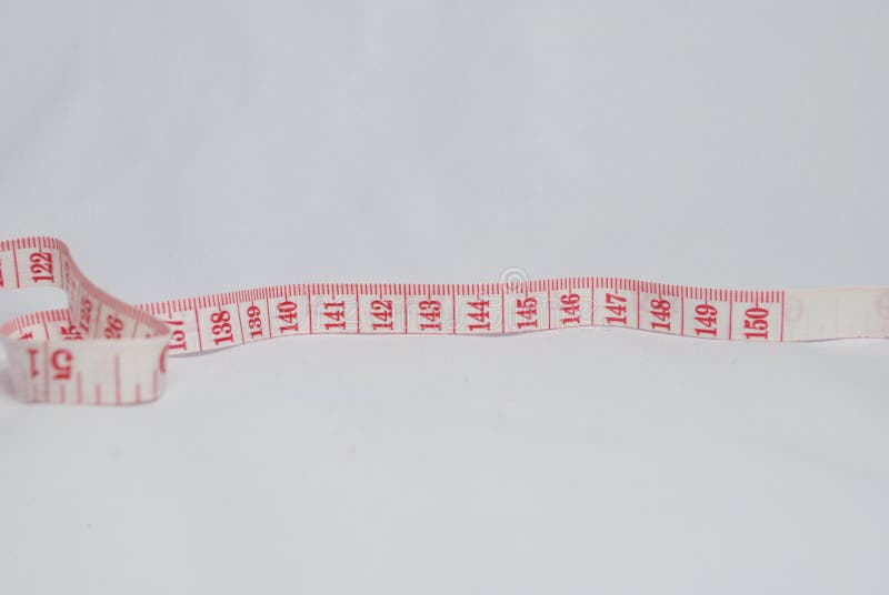 Measuring lint with red numbers on white background