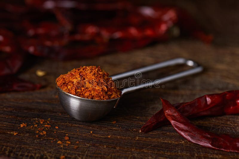 Measuring Spoon with Ground Pepper Stock Photo Image of food, wooden