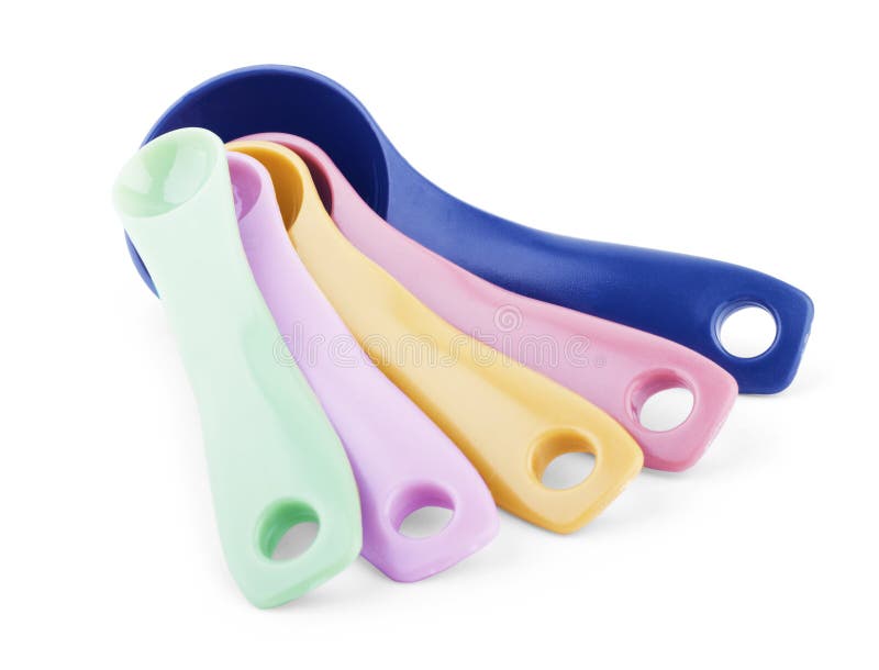 Measuring Spoons Plastic on White Background Stock Photo Image of