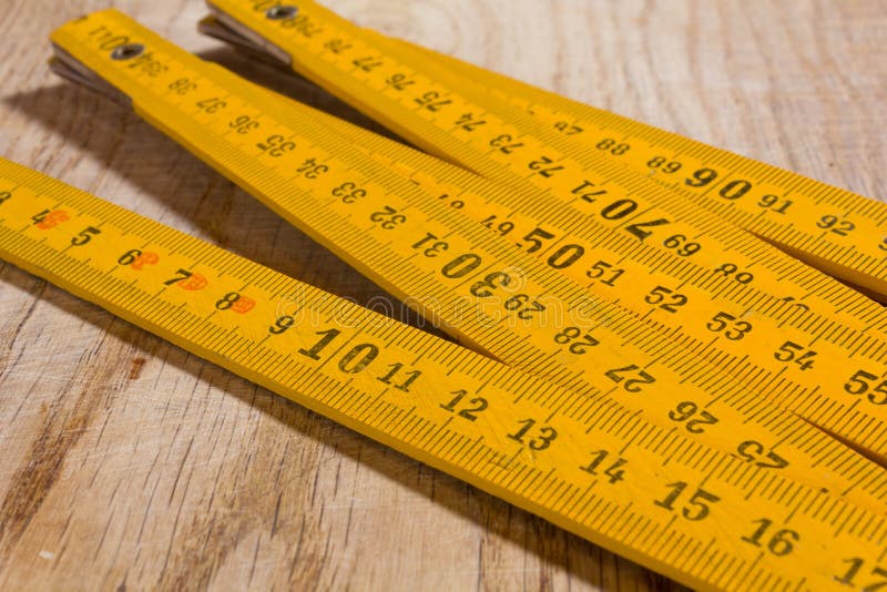 Yellow Meter Stick Wooden Ruler