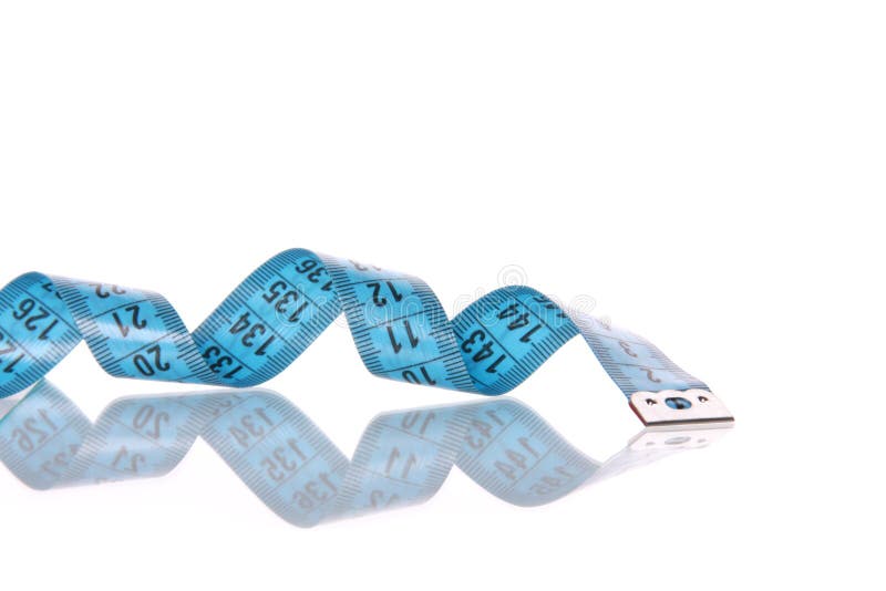 Top view of white soft measuring tape. Minimalist flat lay image of tape  measure with metric scale over blue background. Composition photo of tape  mea Stock Photo - Alamy