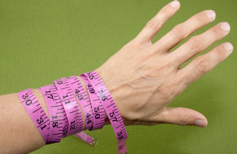 Centimeter Tape Wrapped Around the Finger Stock Image - Image of human,  centimeter: 215864163