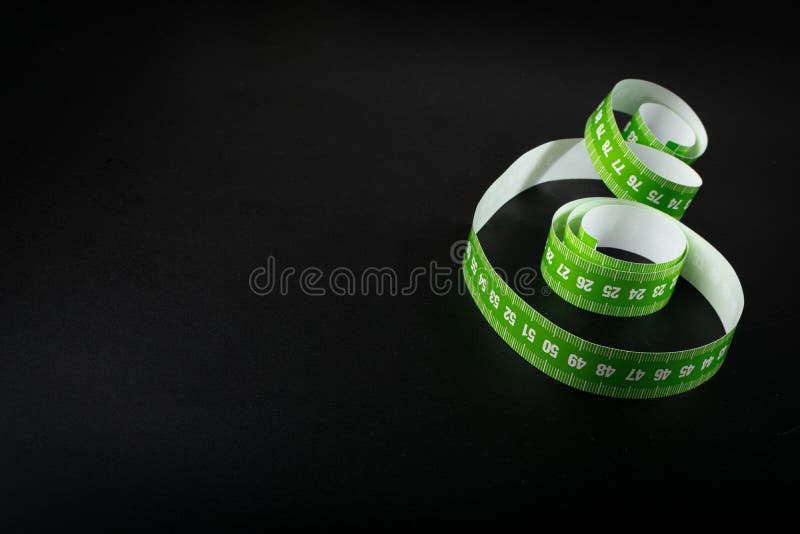 Measure Tapes Isolated, Metric Tape on Black Background Stock Photo ...