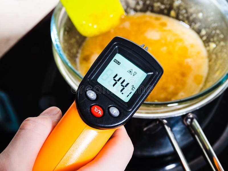 Measuring Temperature of Food in Glass Bowl Stock Photo - Image of  measuring, prepare: 203235044