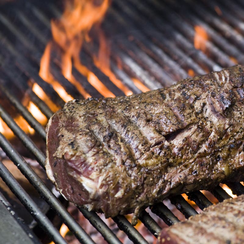 Meat on barbecue stock image. Image of food, brown, flames 10313973