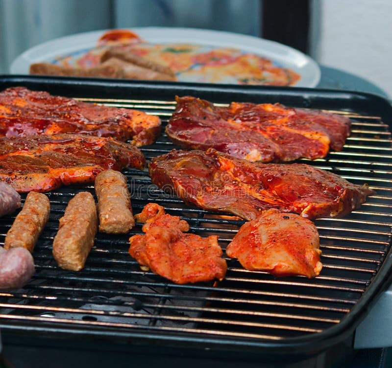 Meat on barbecue stock image. Image of appetizing, barbeque 9352195