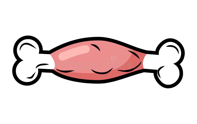 Meat on bone isolated. Fresh pork cartoon style. stock illustration