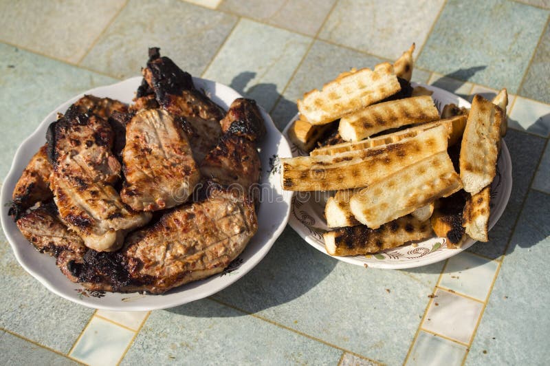 Meat and bread stock photo. Image of fragrant, delicatessen 60725754