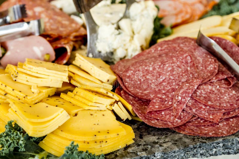 Meat and cheese party tray stock photo. Image of tray 89779758