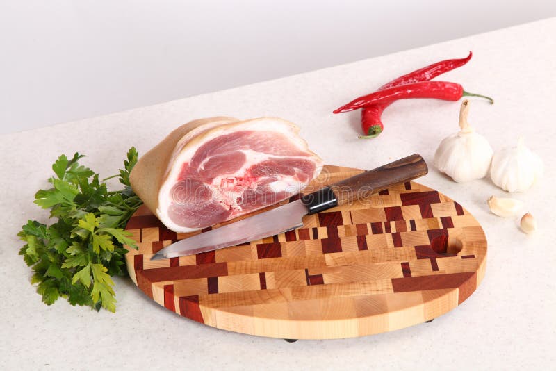 Meat on a chopping board stock image. Image of food, sharp 32063085