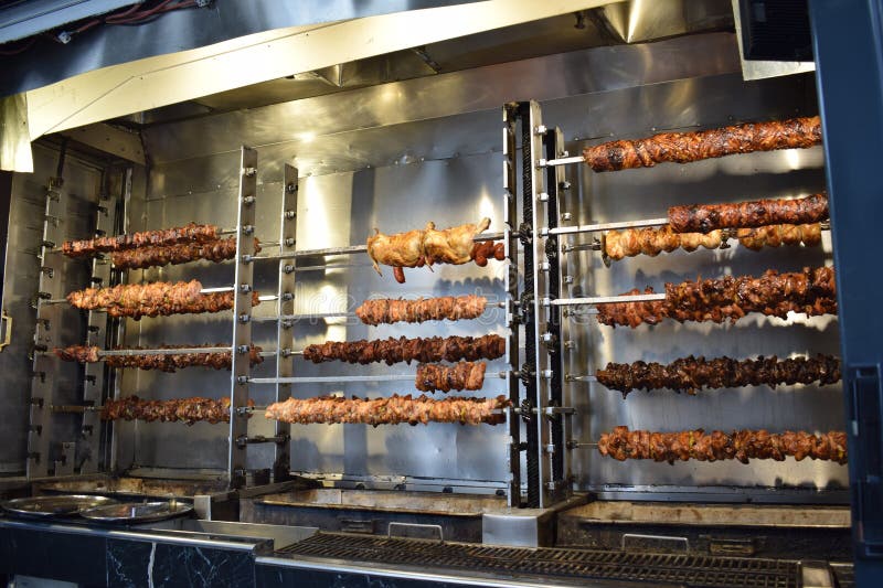 Meat Cooking in Rotisserie Oven Stock Photo Image of flavour