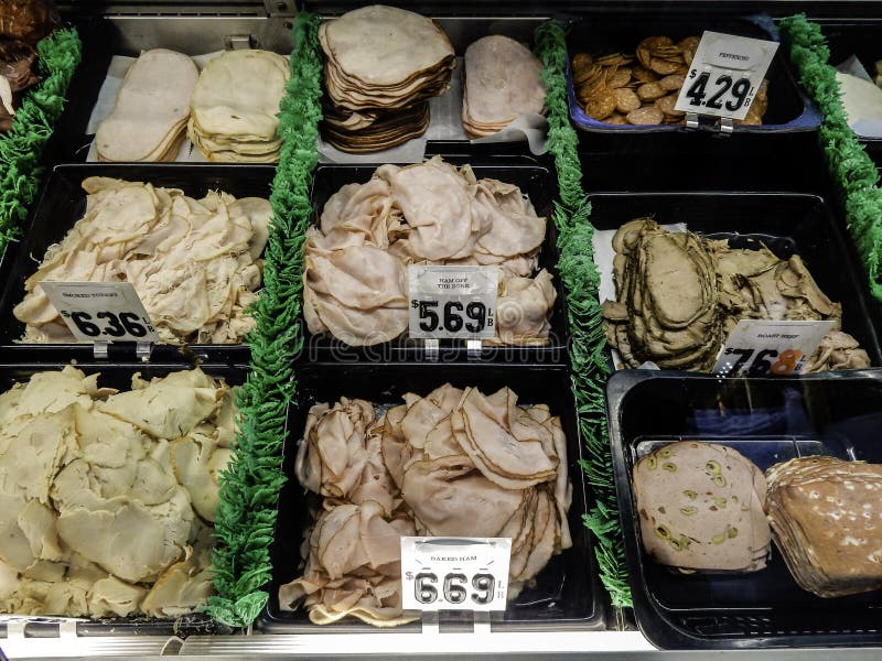 Deli Meat Display Case stock photo. Image of close, aroma 3637062