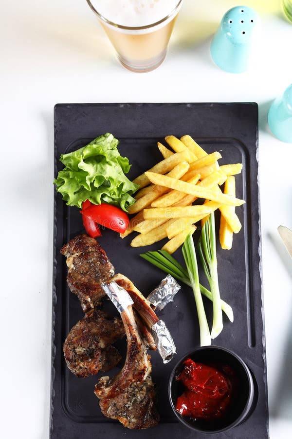 Meat dish, lamb or beef stock photo. Image of grilled 242324956