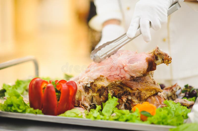 Meat Dish at Restaurant stock image. Image of pliers 63870807
