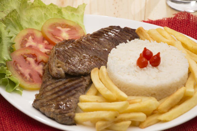 Meat dish with rice stock image. Image of lunch, soft 59806359