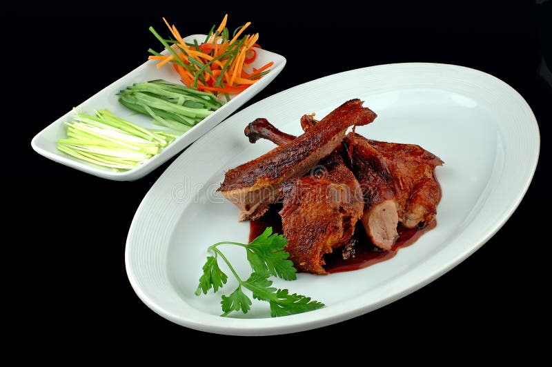 Meat of a duck with salad