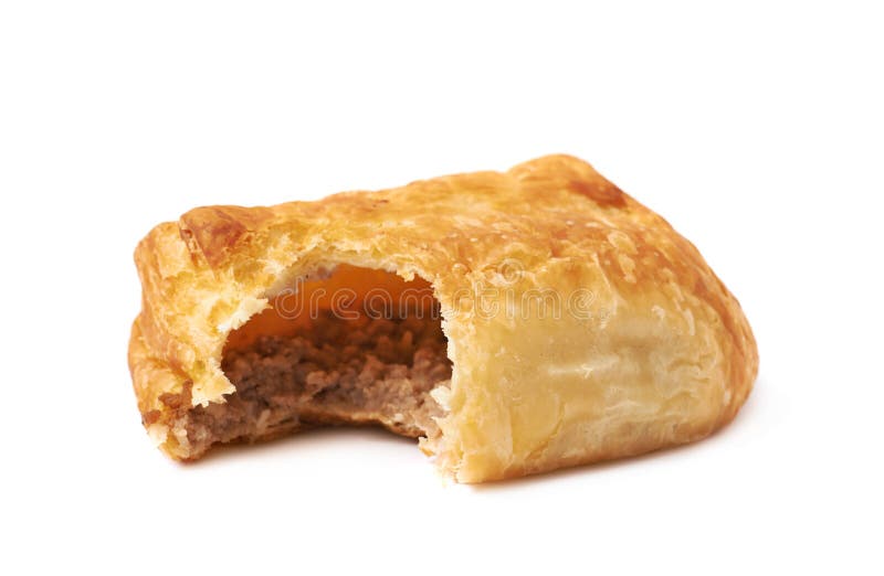 Meat Filled Pastry Bun Isolated Stock Photo Image of english, dough
