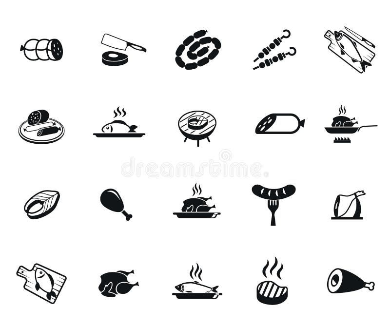 Meat and fish icons stock vector. Illustration of fillet 56297206