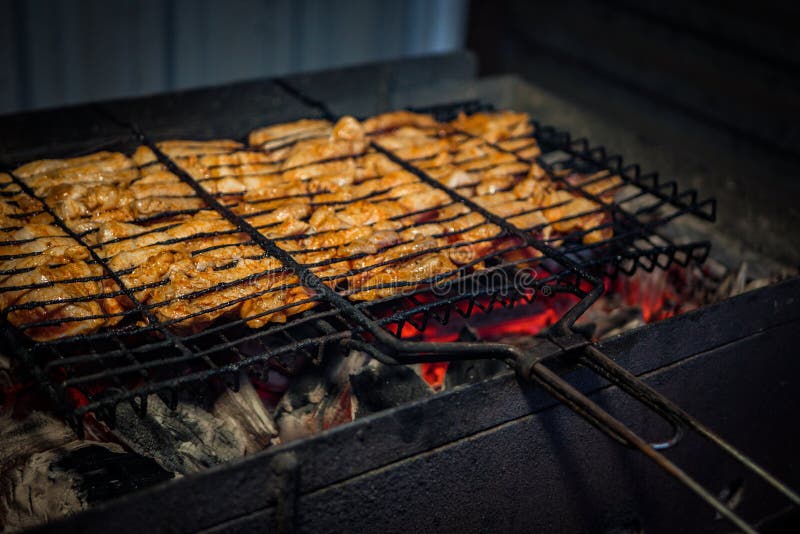 The meat is fried on the grill stock photo The meat is fried on the grill stock photo